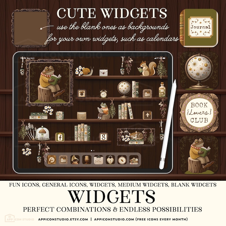 Cozy Bookshelf Wallpaper for iPad Bookshelves Background Book App Icons ...