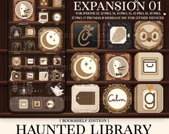 Iconos de la aplicación Little Ghost, lindo y espeluznante conjunto de expansión de Halloween, 30 diseños adicionales y fondo de pantalla para la pantalla de inicio de la biblioteca embrujada, 260901bke1