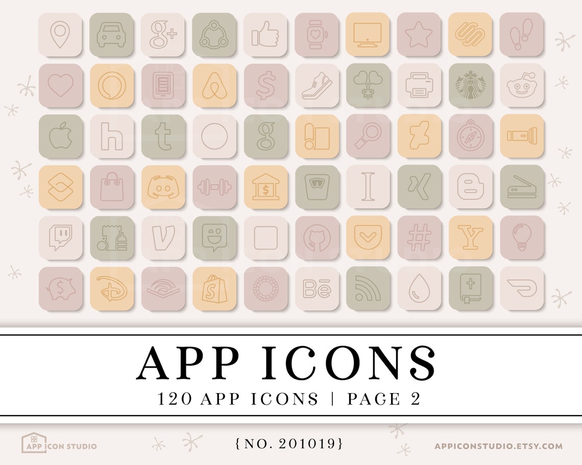 App Icons Pastel Ios 14 Icons for Iphone Pastel Aesthetic App - Etsy