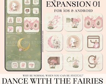 Green App Icon Pack Cute Icon Pack iPhone Icons Pastel Aesthetic Fairycore iOS App Covers Android Widgets Phone Theme Fantasy Icon, 250603e1