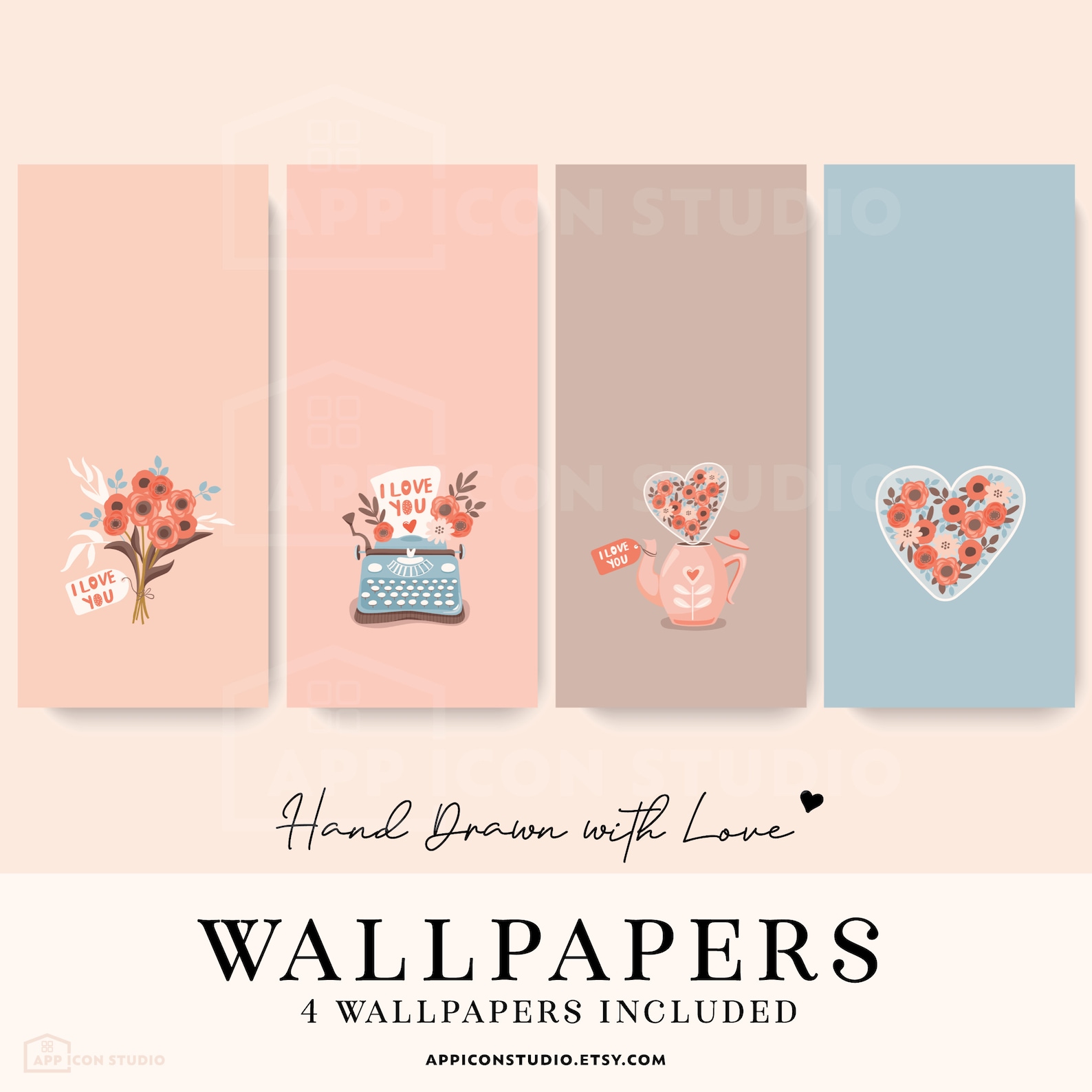 Pink Aesthetic Ios 14 App Icons Light Pink Valentines Day Etsy
