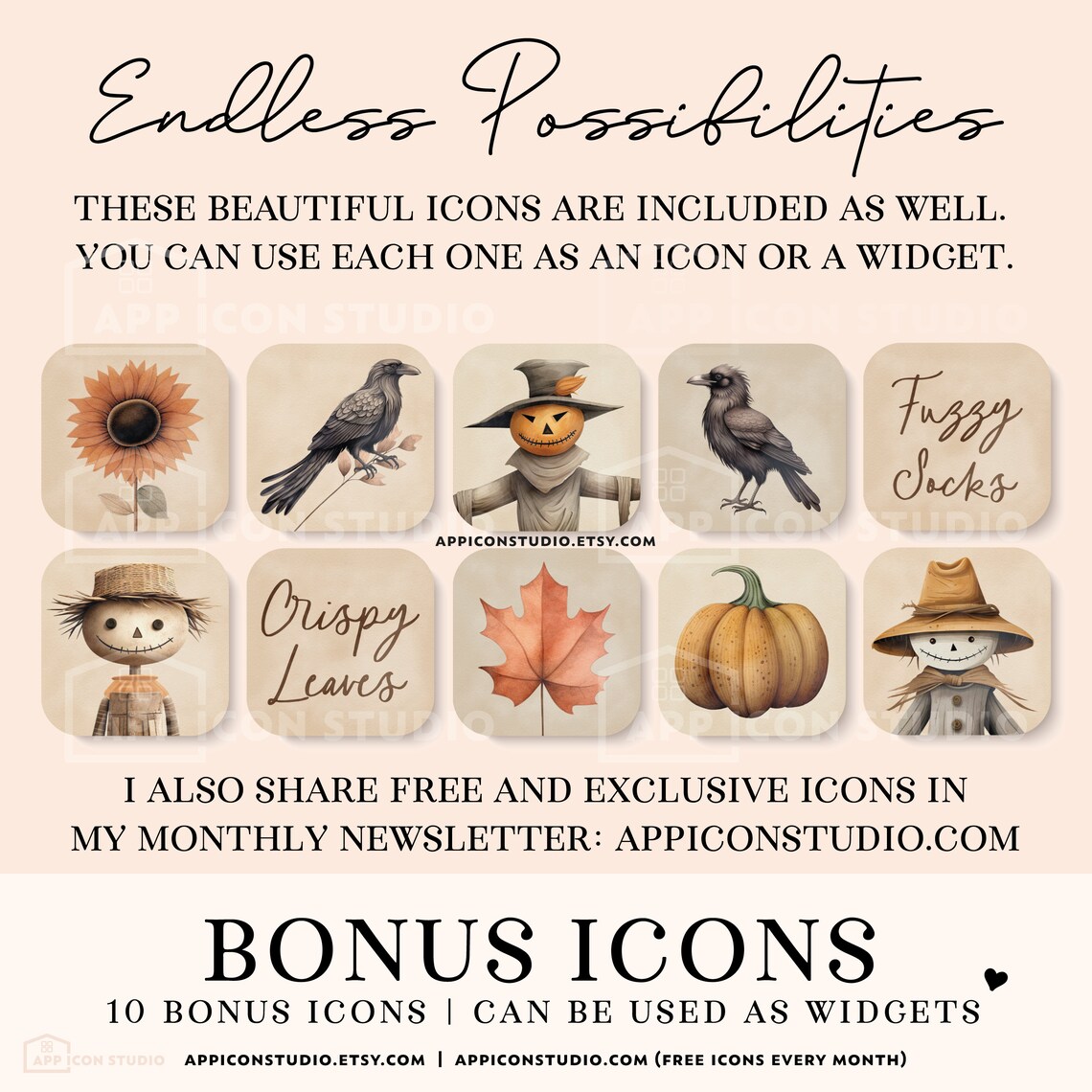 Cozy Fall App Icon Set Autumn Aesthetic Ios App Icons Custom Home ...