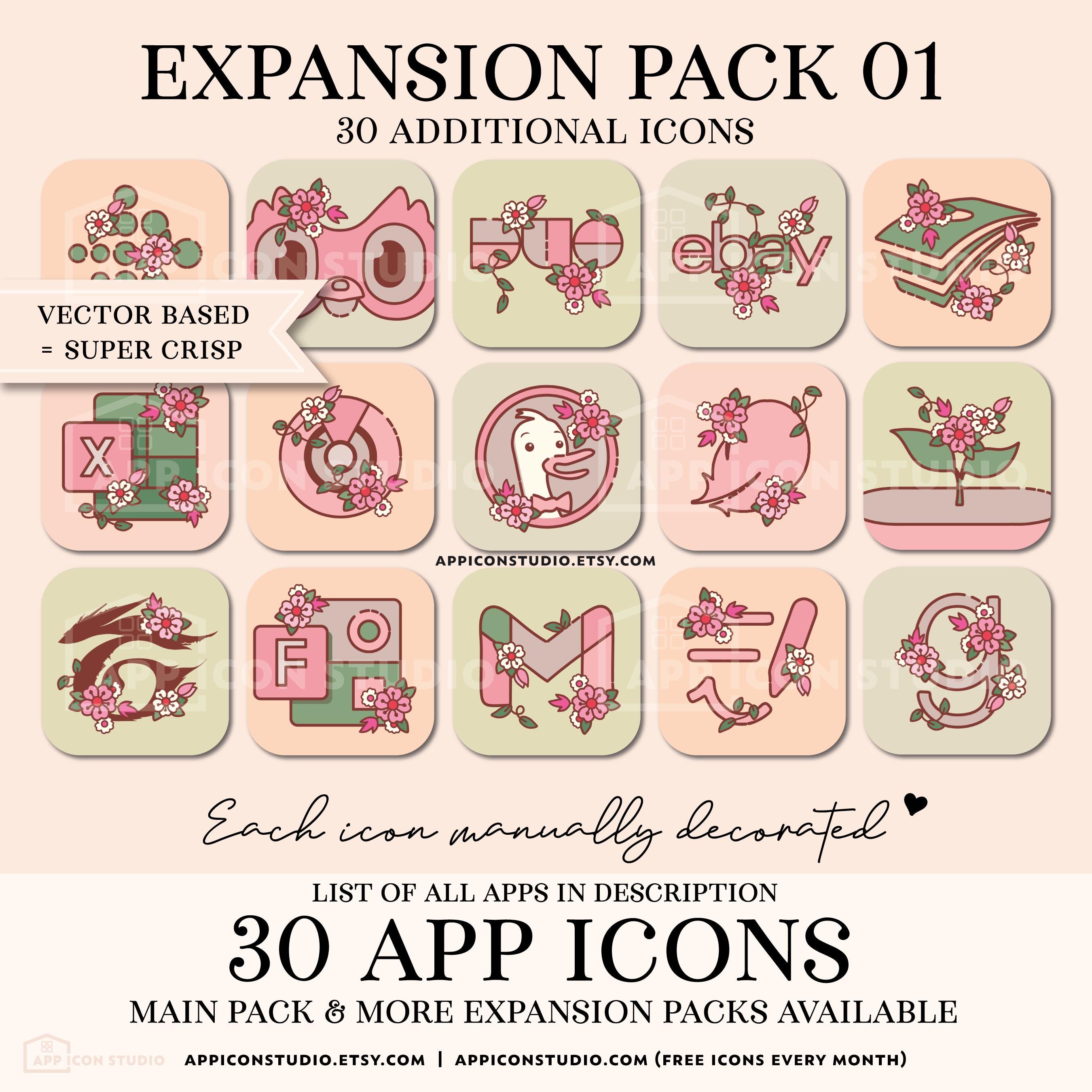 App Icons Light Pink Aesthetic iPhone Theme Ios Icons App Icon Pack ...