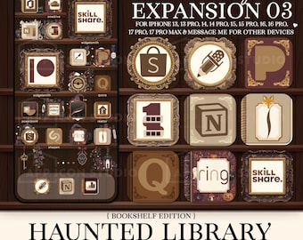 Iconos de la aplicación Poetcore, paquete de expansión literario de Halloween, 30 diseños literarios adicionales y fondo de pantalla para la pantalla de inicio de la biblioteca embrujada, 260901bke3