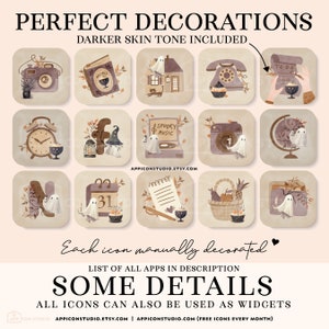 Cute Halloween Aesthetic App Icon Bundle with little ghosts, including Icons, Widgets, Wallpapers and Installation Guides for iOS and Android. A lovely Watercolor Texture makes these app icons and wallpapers unique and special.
