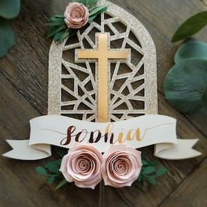 Window Baptism Cake Topper, Baptism Caketopper, Christening Cake Topper
