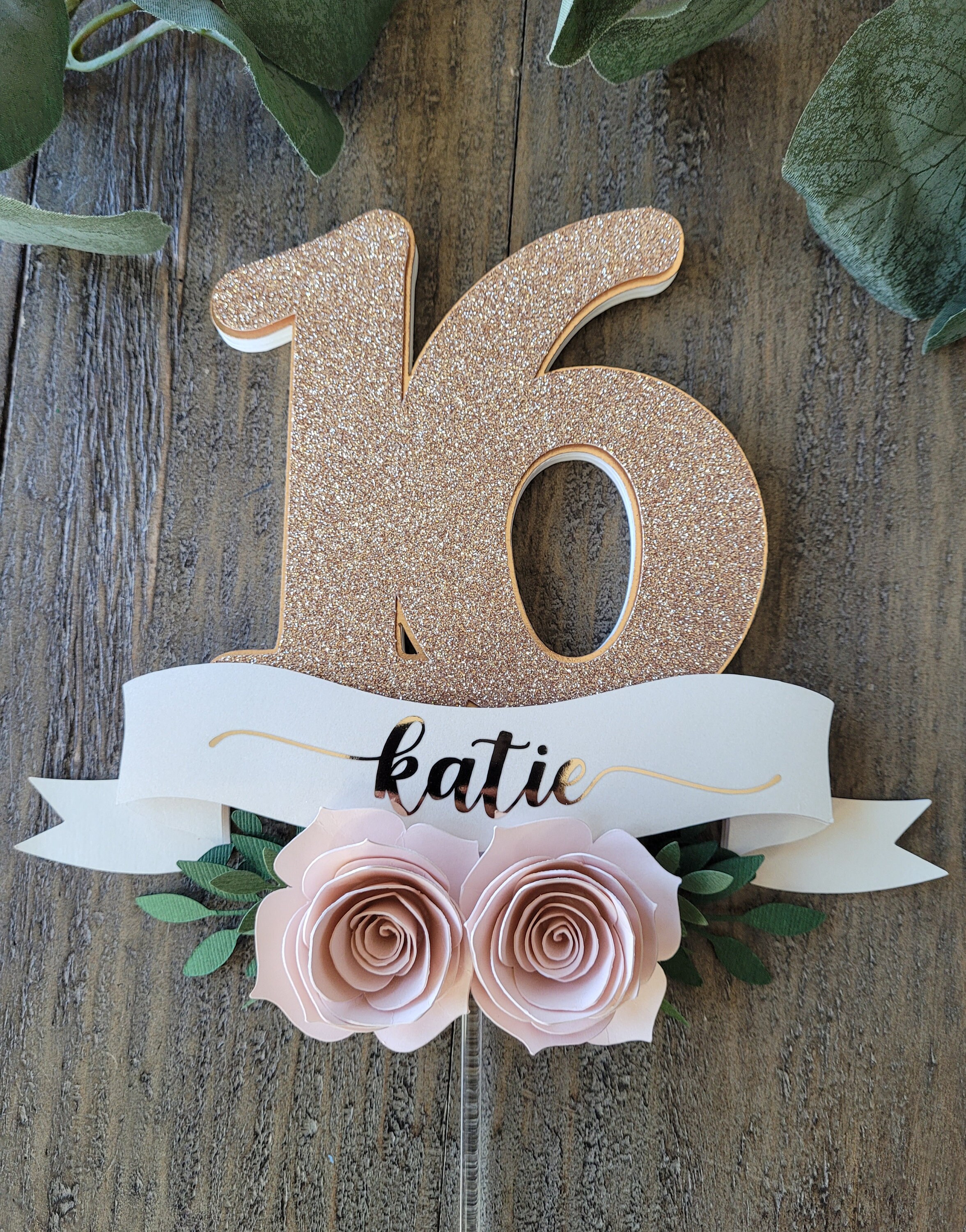 Sweet 16 Cake Topper, Sweet Sixteen Cake Topper, Number Cake Topper ...