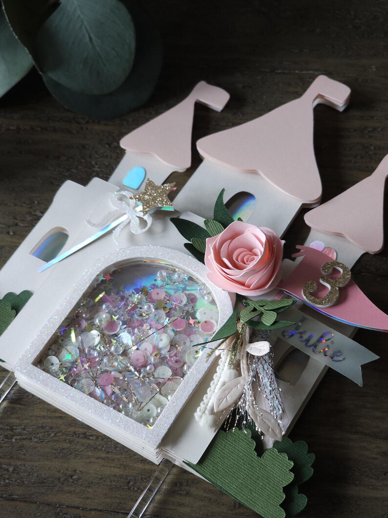 Turret And Roses Personalized Castle Cake Topper, Pink Floral Glitter Princess Party - Etsy