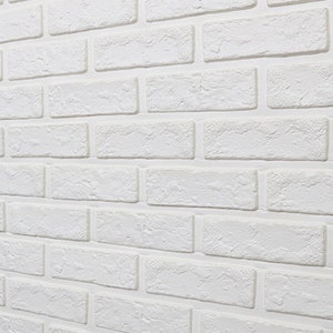 Adesivos de painéis de parede de tijolo de espuma 3D brancos descascados e colados