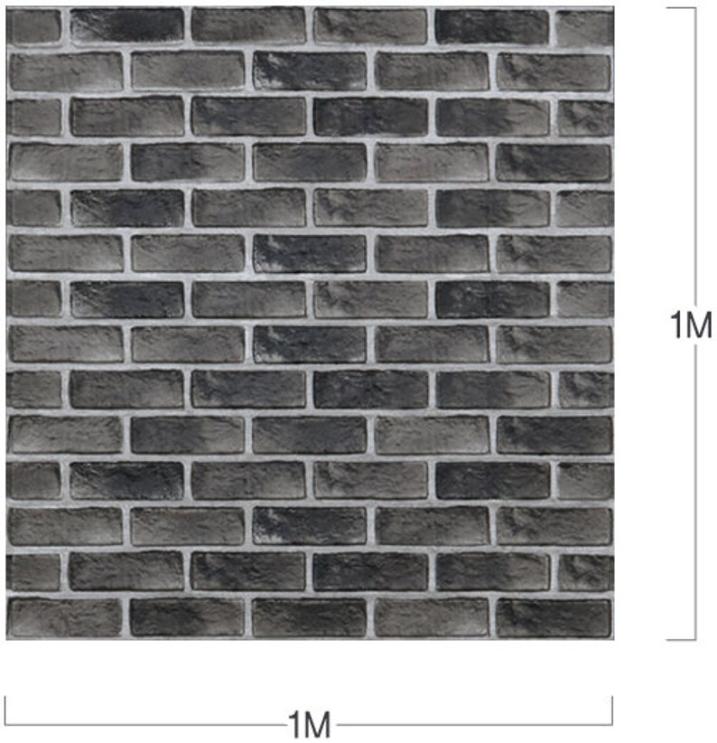 Dark Grey 3D Peel and Stick Foam Brick Wall Panels Stickers Etsy