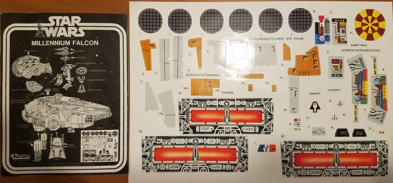 vintage millennium falcon sticker placement