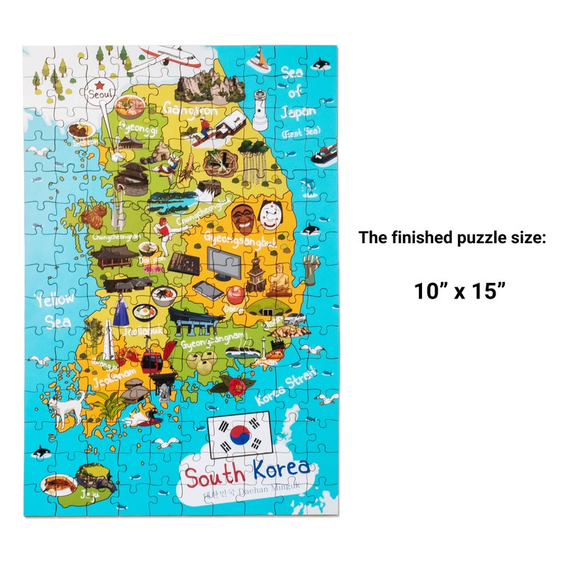 World Illustrated Map Wooden Jigsaw Puzzle For Children And Adults - 152- Piece