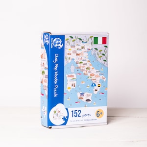Bunte Italien Illustrierte Holzkarte Puzzle für Kinder und Erwachsene - 152 Teile - Urlaub Italienische Karte Brettspiele Geschenkideen.