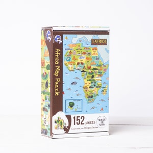 Afrika Karte Holzpuzzle für Kinder, Lernkarte von Afrika, schwarze Geschichte Brettspiele, Geographie Puzzle, Geschenkideen für den Urlaub. Bild 1