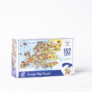 Europa Karte Holzpuzzle, Montessori Kartenpuzzle für Vorschul- und Grundschulkinder, Urlaub Geschenkideen, Lernholzbrettspiele