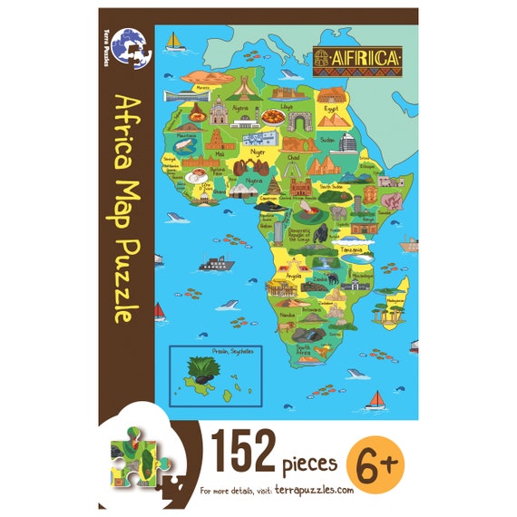 World Illustrated Map Wooden Jigsaw Puzzle For Children And Adults - 152- Piece