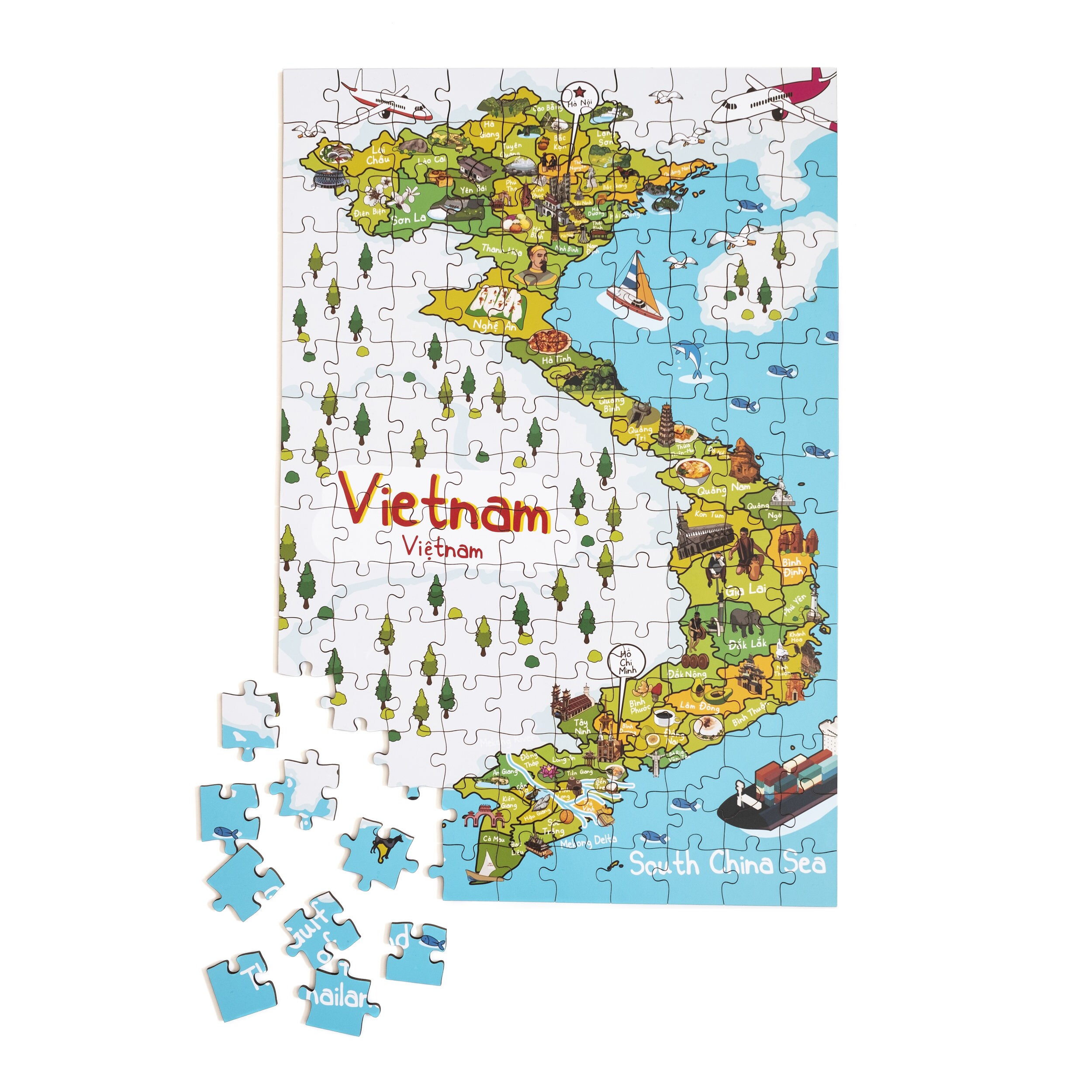 Buy Vietnam Illustrated Map Wooden Jigsaw Puzzle for Children and