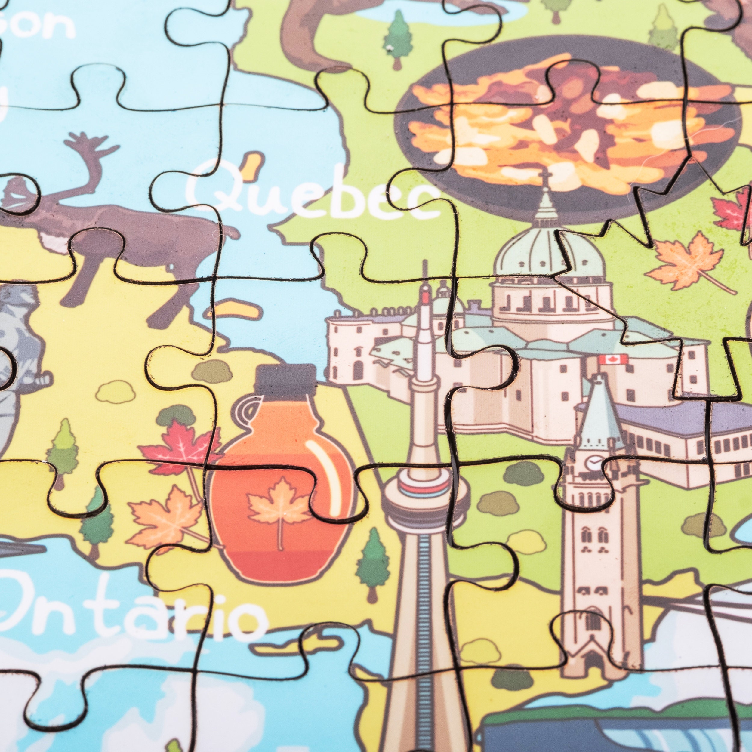Canada Map Wooden Jigsaw Puzzle for Kids and Adults, 152 Pieces 10x15