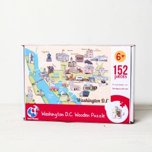 Washington DC Holzpuzzle für Kinder und Erwachsene, 152-teilige USA-Brettspiele, Geschenkideen für Geburtstagsferien