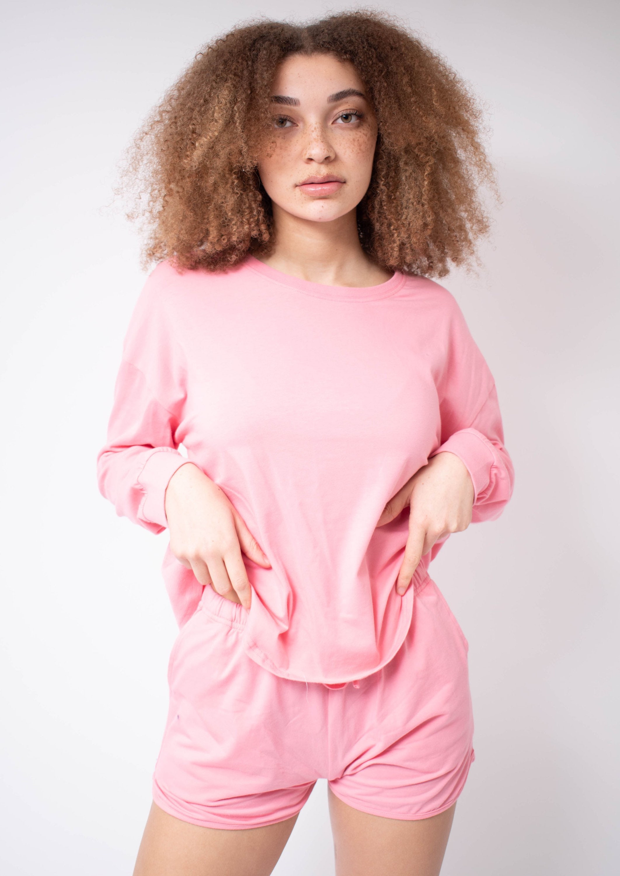 Womens Cotton Pink Pyjamas/loungewear Set Pink Shirts Long Etsy New