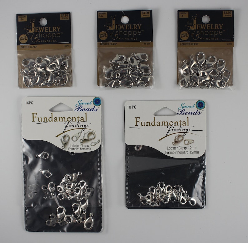 lot of silver-tone lobster clasps