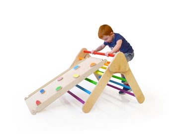 SET COMPLETO di triangolo da arrampicata, Kletterdreieck, Kletterbogen, palestra per bambini, triangolo Pickler, triangolo pieghevole, palestra da arrampicata, scala per bambini