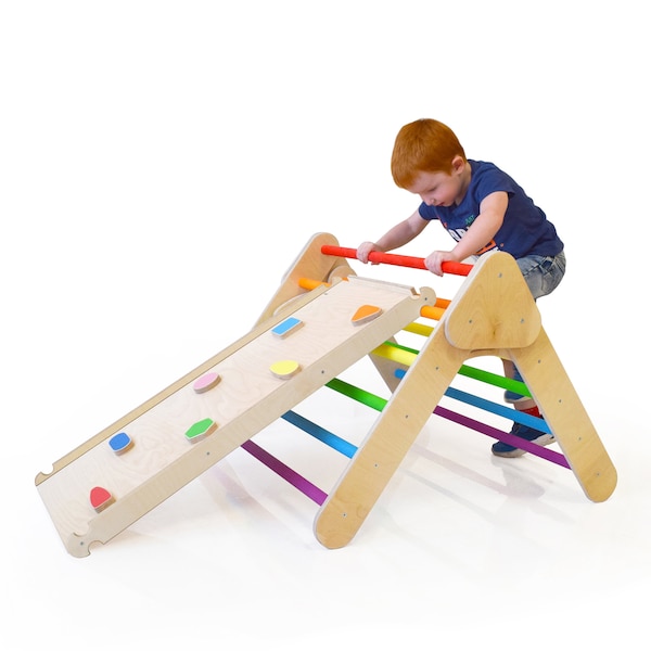 ENSEMBLE COMPLET de triangle d'escalade, Kletterdreieck, Kletterbogen, baby gym, triangle Pickler, triangle pliable, salle d'escalade, échelle pour enfants