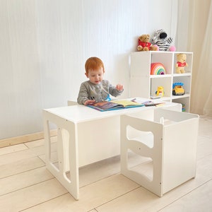 Montessori table/chair, Kids table, Kids chair, Multifunctional table/chair, Montessori furniture, toddler cub chairs, toddler chair zdjęcie 2