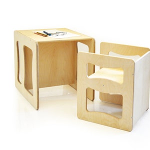 Table/chaise Montessori, table pour enfants, chaise pour enfants, table/chaise multifonctionnelle, meubles Montessori, chaises pour tout-petits, chaise pour tout-petits image 1