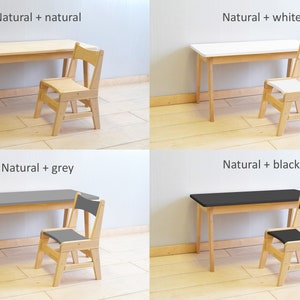 Sedia e tavolo in legno massello per bambini e neonati immagine 4