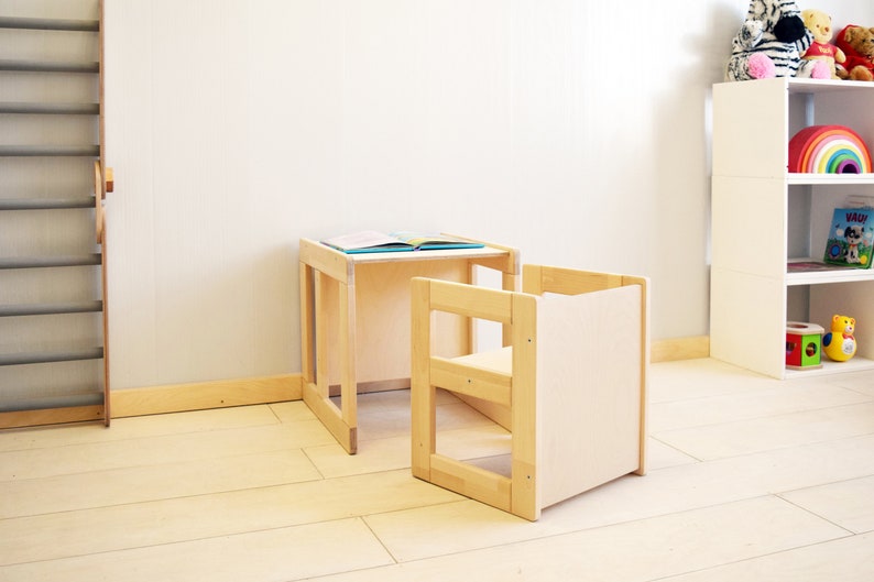 Table/chaise Montessori, table pour enfants, chaise pour enfants, table/chaise multifonctionnelle, meubles Montessori, chaises pour tout-petits, chaise pour tout-petits image 3