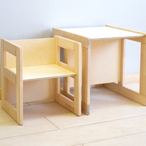 Tavolo/sedia Montessori, tavolo per bambini, Sedia per bambini, tavolo/sedia multifunzionale, mobili Montessori, sedie per cuccioli, sedia per bambini immagine 4