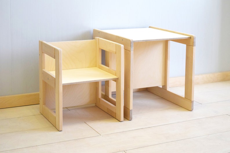 Tavolo/sedia Montessori, tavolo per bambini, Sedia per bambini, tavolo/sedia multifunzionale, mobili Montessori, sedie per cuccioli, sedia per bambini immagine 4