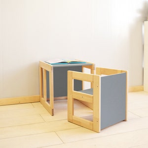 Table/chaise Montessori, table pour enfants, chaise pour enfants, table/chaise multifonctionnelle, meubles Montessori, chaises pour tout-petits, chaise pour tout-petits image 2