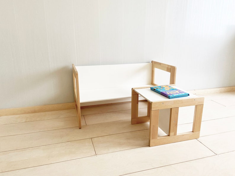 Table/chaise Montessori, table pour enfants, chaise pour enfants, table/chaise multifonctionnelle, meubles Montessori, chaises pour tout-petits, chaise pour tout-petits image 6