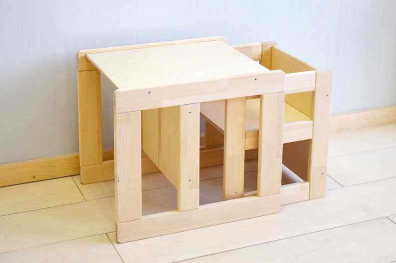 Tavolo/sedia Montessori, tavolo per bambini, Sedia per bambini, tavolo/sedia multifunzionale, mobili Montessori, sedie per cuccioli, sedia per bambini immagine 7