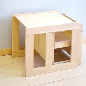 Tavolo/sedia Montessori, tavolo per bambini, Sedia per bambini, tavolo/sedia multifunzionale, mobili Montessori, sedie per cuccioli, sedia per bambini immagine 6