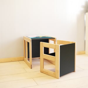 Table/chaise Montessori, table pour enfants, chaise pour enfants, table/chaise multifonctionnelle, meubles Montessori, chaises pour tout-petits, chaise pour tout-petits image 5