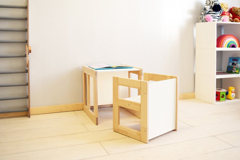 Table/chaise Montessori, table pour enfants, chaise pour enfants, table/chaise multifonctionnelle, meubles Montessori, chaises pour tout-petits, chaise pour tout-petits image 1