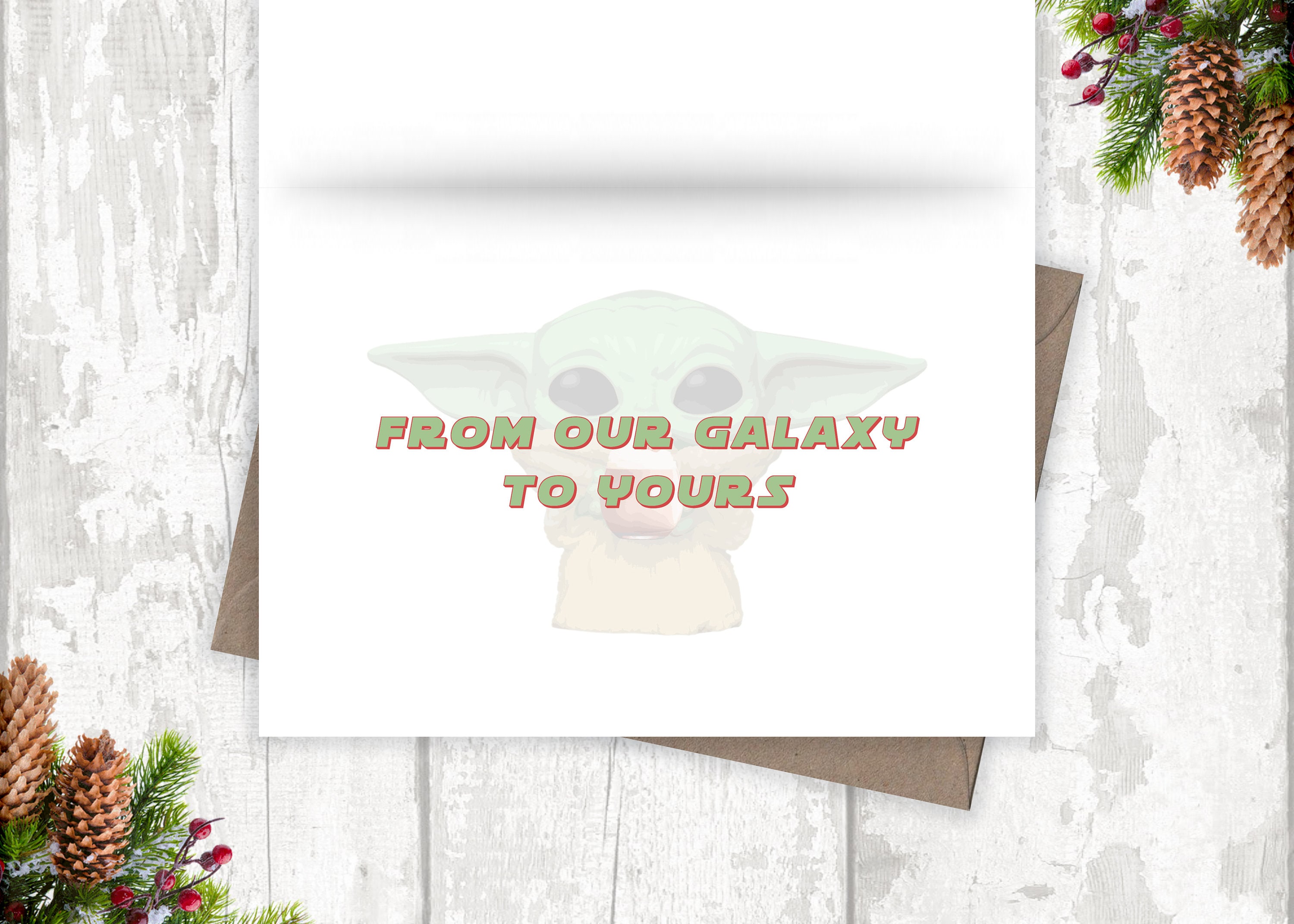 Baby Yoda Christmas Card | Etsy