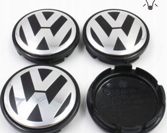 VOLKSWAGEN  Alloy Wheel Centre Caps, black copri mozzi adesivi tappi hub, 4pcs wheel caps, Golf Passat Center Cap Black, Transporter