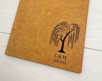 Composite Cutting Board, Dishwasher Safe Cutting Board, Personalized Board, Willow Tree, Wedding Gift, Anniversary Gift, Couples Gift, 050