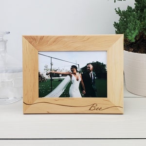 Custom Personalized Picture Frame, Custom Engraved Wood Photo Frame, Wedding Photo Frame, Engagement and Housewarming Gift, 007