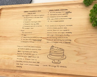 Personalized Recipe Cutting Board, Mothers Day, Family Recipe, Gift for Mom, 023