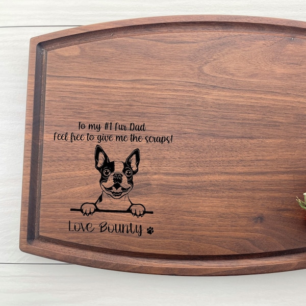 Personalized Engraved Cutting Board, Boston Terrier, Dog Board, Dog Dad, Dog Mom, Dog Lover, Boston Terrier Gift, Best Friend, Lap Dog, 411