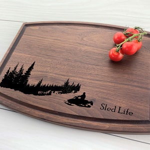 Personalized Cutting Board, Snowmobiling, Sledding, Sled Life, Adrenaline Seeker Gift, Adventure Seeker Gift, Just Send It, Brapp, Snow, 391