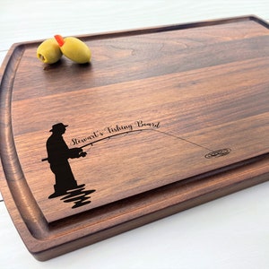 Personalized Cutting Board, Custom Cutting Board, Fishing, Fisherman, Fishing Board, River Fishing, Fisherman&#39;s Gift, Fathers Day Gift, 498