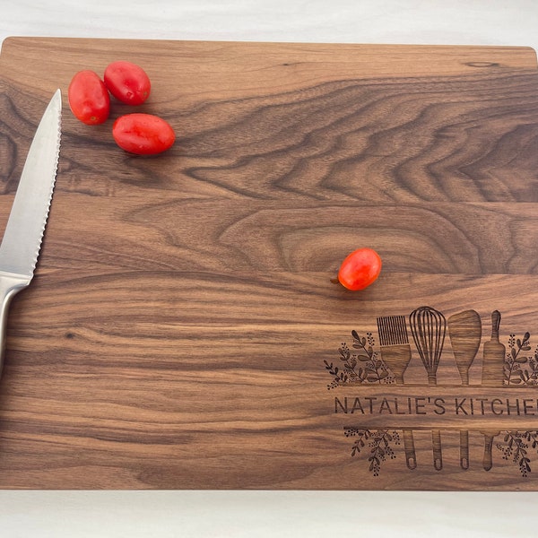 Personalized Cutting Board, Cooking Themed, Personalized Chef's Cutting Board, Chef, Home Cooking, House Warming gift, Home Cooking - 140