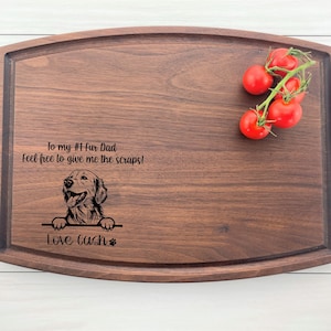 Personalized Engraved Cutting Board, Golden Retriever, Dog Board, Fur Dad, Fur Mom, Dog Lover, Golden Retriever Gift, Best Friend, 434