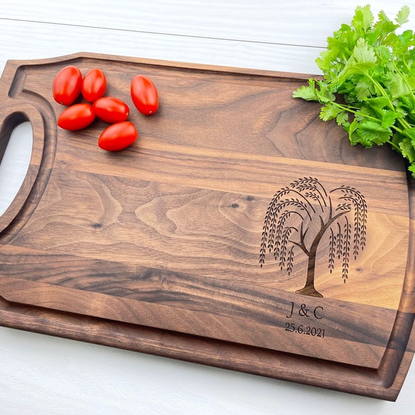 Personalized Cutting Board, Engraved Cutting Board, Willow Tree, Wedding Gift, Anniversary Gift, Engagement Gift, Couples Gift, 050